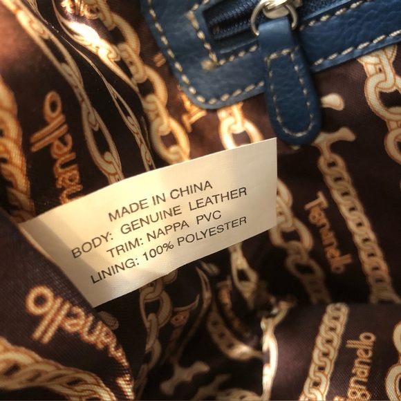 Tignanello Blue Leather Perfect 10 French Tote - Picture 13 of 13